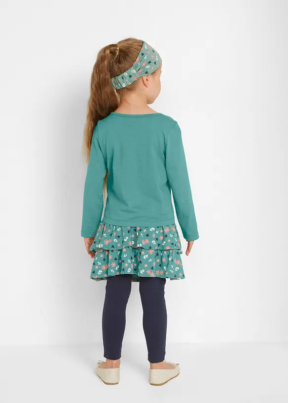 Langarmshirt, Rock, Leggings, Haarband (4-tlg.Set), bonprix