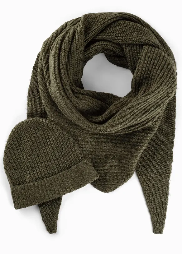 Écharpe et bonnet en maille (ens. 2 pces), bonprix