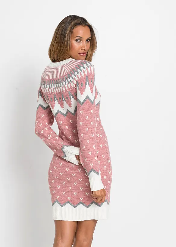 Strickkleid mit Norwegermuster, bonprix