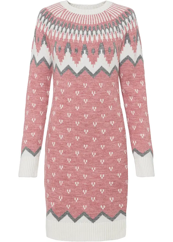 Strickkleid mit Norwegermuster, bonprix