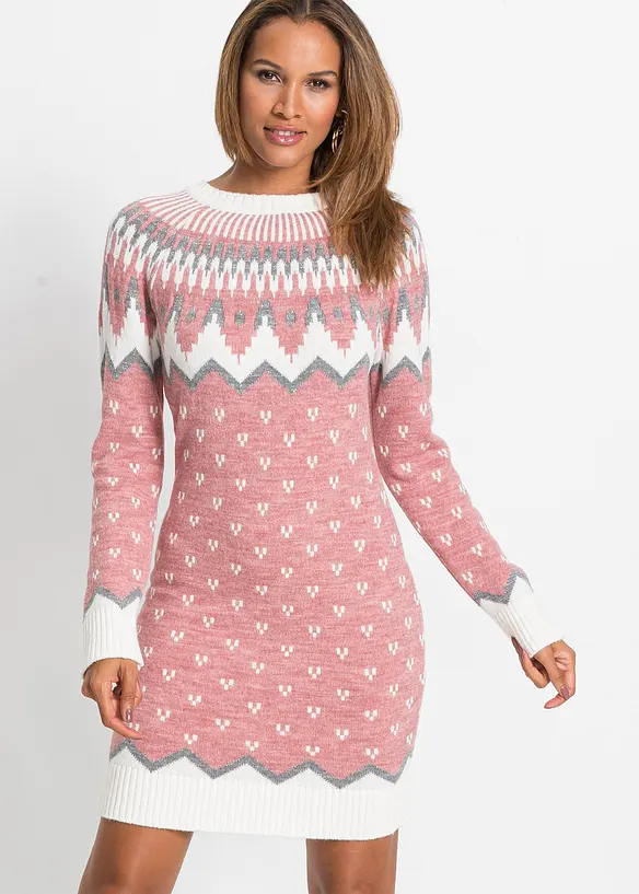 Strickkleid mit Norwegermuster, bonprix