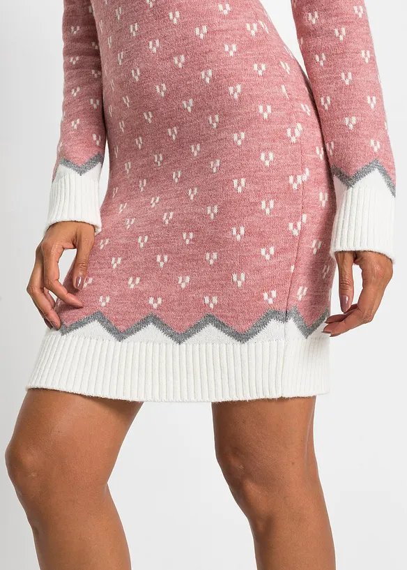 Strickkleid mit Norwegermuster, bonprix