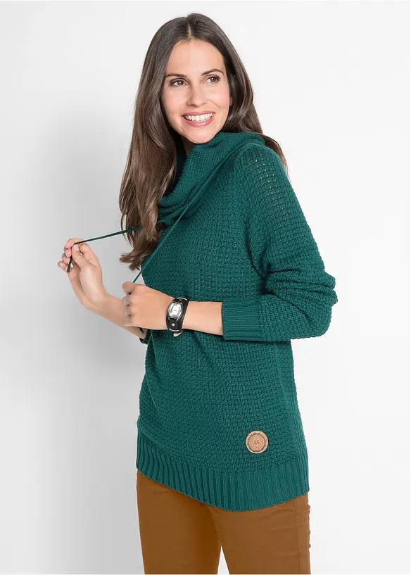 Pull à col roulé avec cordons, bonprix