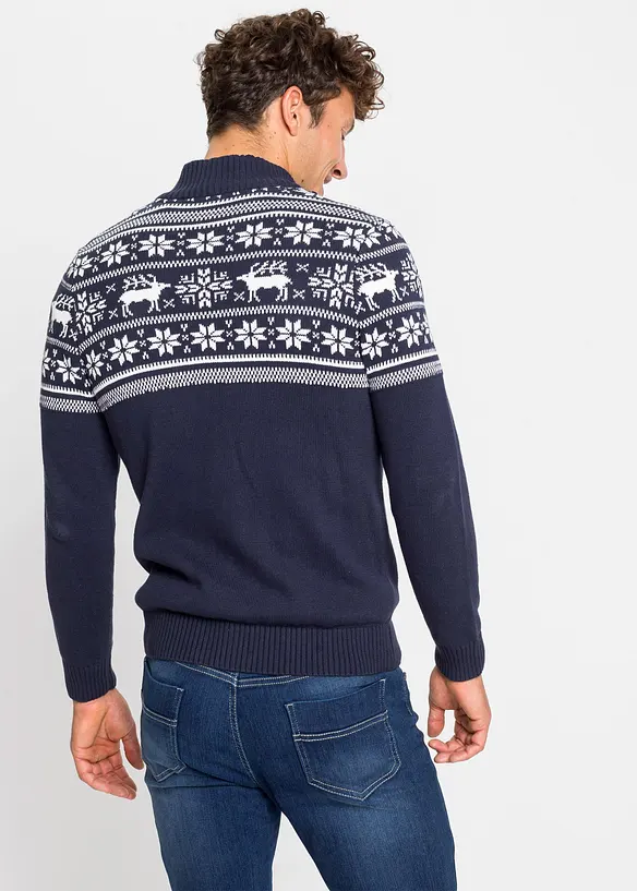 Gilet norvégien en maille douce 100% coton, bonprix