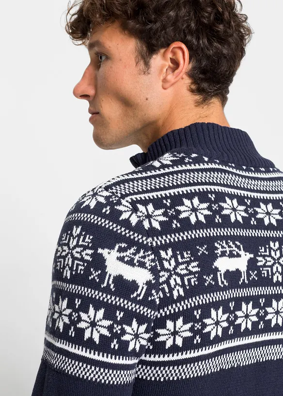 Gilet norvégien en maille douce 100% coton, bonprix