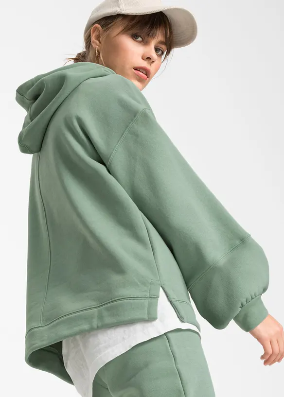 Sweat à capuche oversize en coton mélangé doux, bonprix