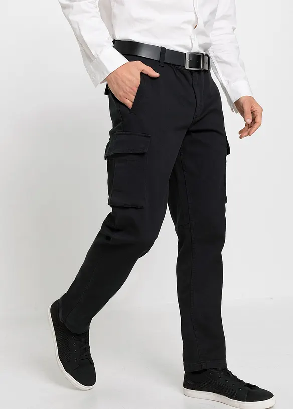 Pantalon droit en coton extensible, regular, bonprix
