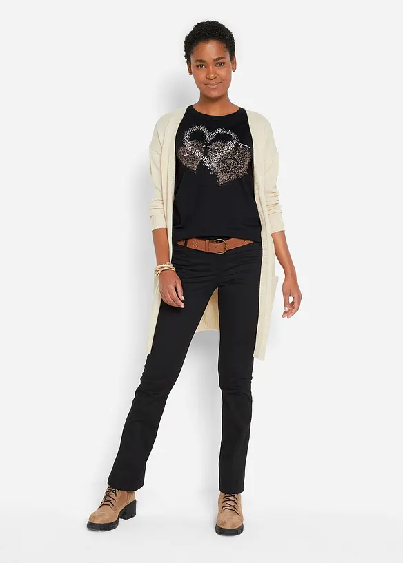 Shirt mit Herzdruck aus Bio-Baumwolle, bonprix