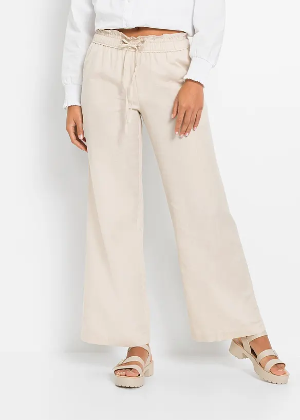 Palazzo-Hose aus luftigem Leinen-Mix, bonprix