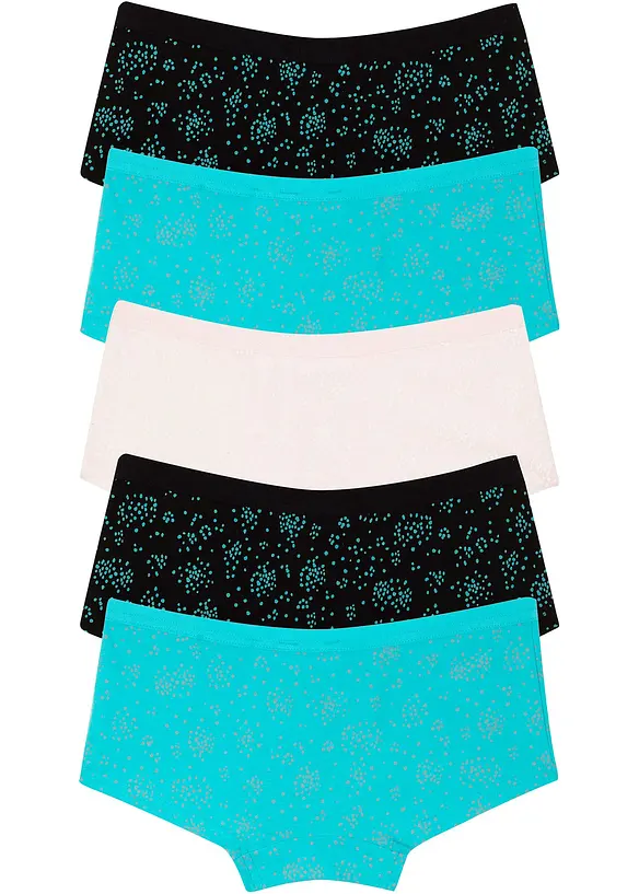 Lot de 5 shorties en coton doux et extensible, bonprix