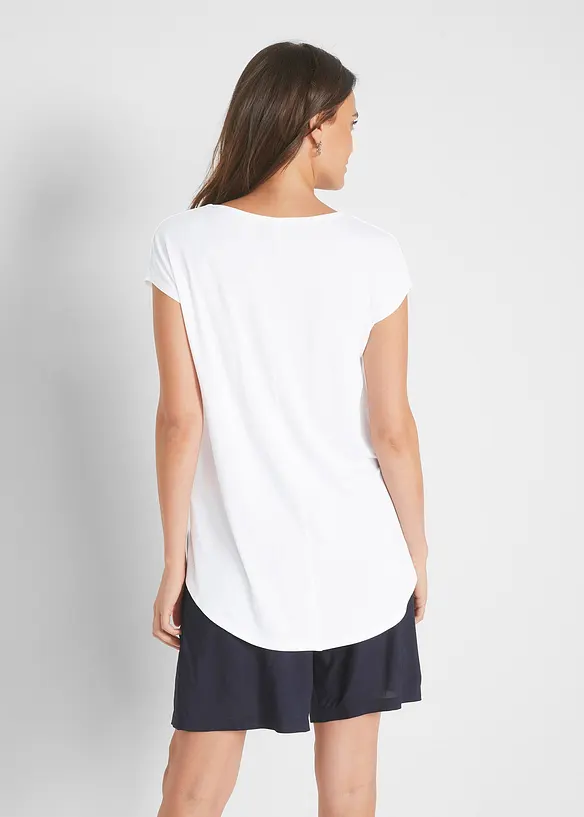 T-shirt long en viscose extensible, bonprix