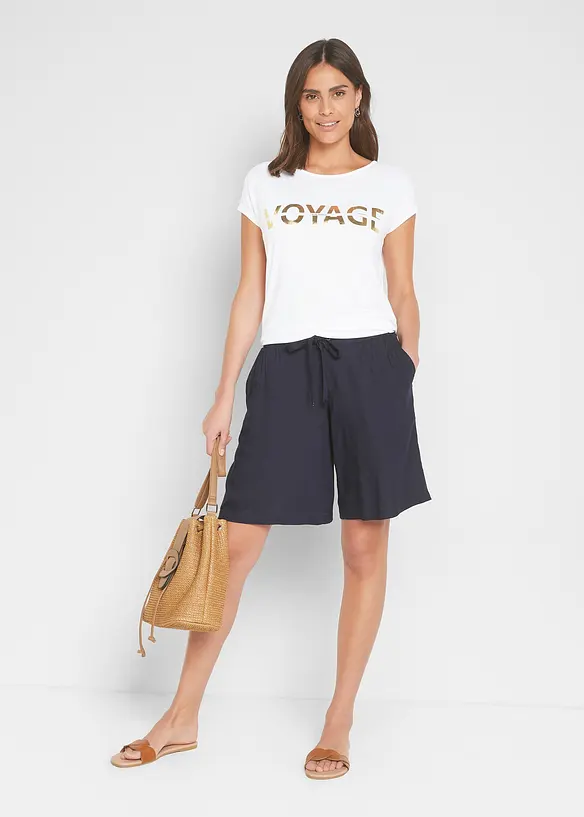 T-shirt long en viscose extensible, bonprix