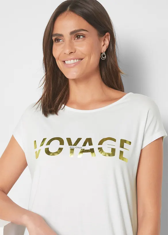 T-shirt long en viscose extensible, bonprix