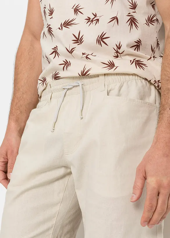 Bermuda à taille élastiquée en lin mélangé, Regular, bonprix
