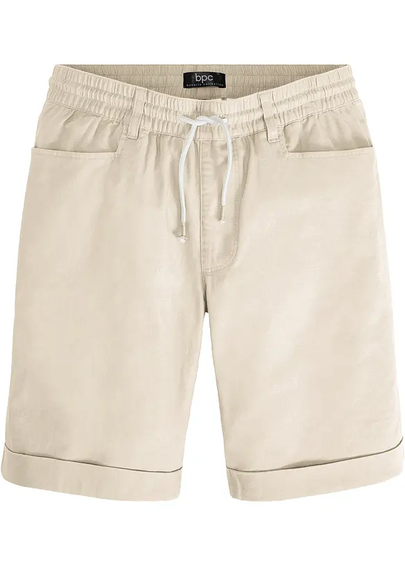 Bermuda à taille élastiquée en lin mélangé, Regular, bonprix