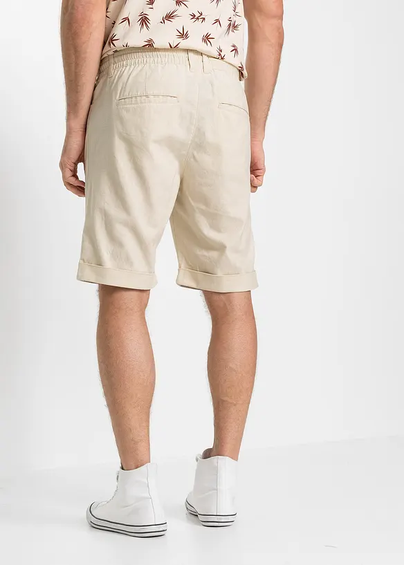 Bermuda à taille élastiquée en lin mélangé, Regular, bonprix