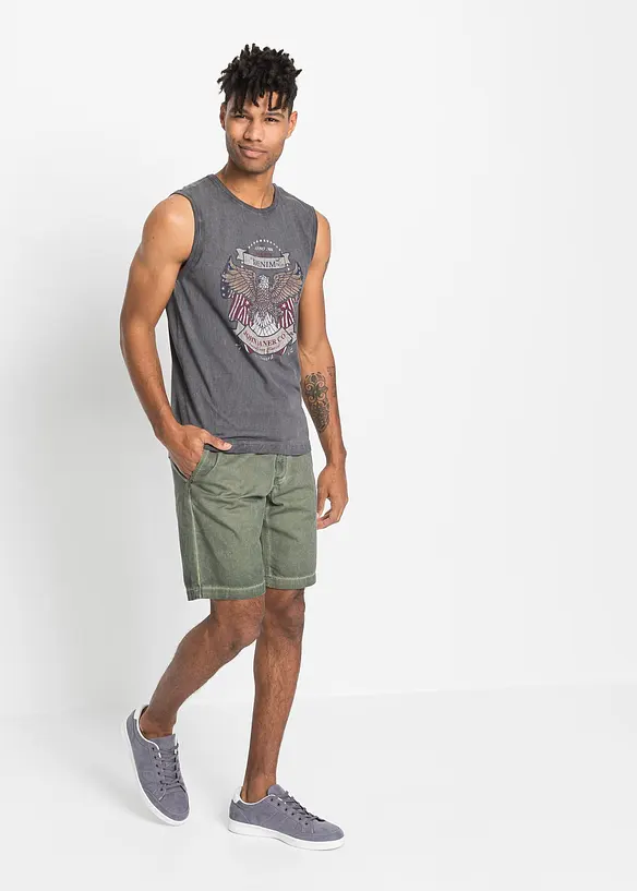 Débardeur marcel 100% coton effet délavé, bonprix