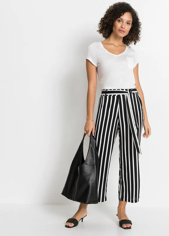 Pantalon palazzo taille haute, bonprix