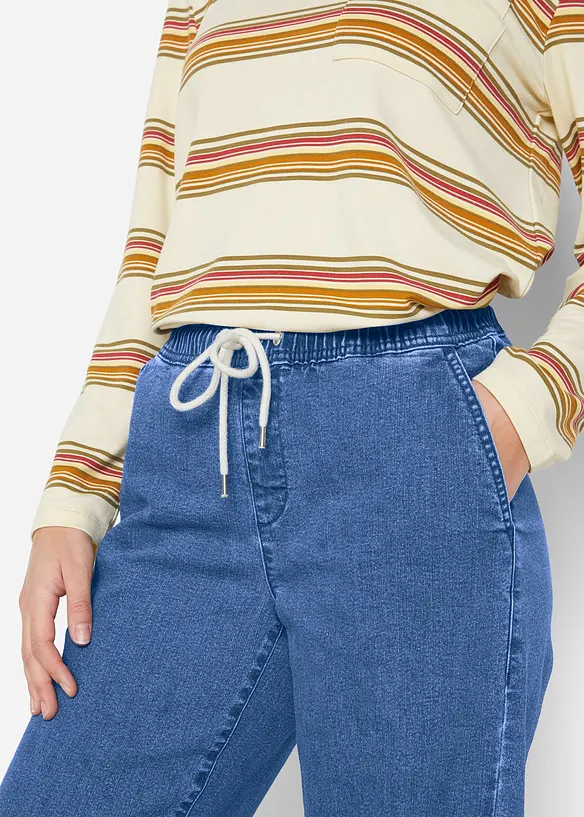 Wide Leg Jeans Mid Waist, Stretch, bonprix