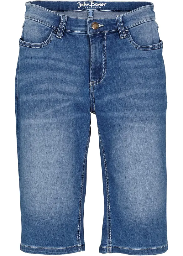 Jeans Bermuda Mid Waist, Stretch, bonprix