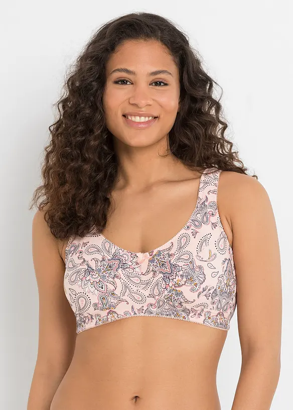 Lot de 3 soutiens-gorge coton sans armatures, bonprix