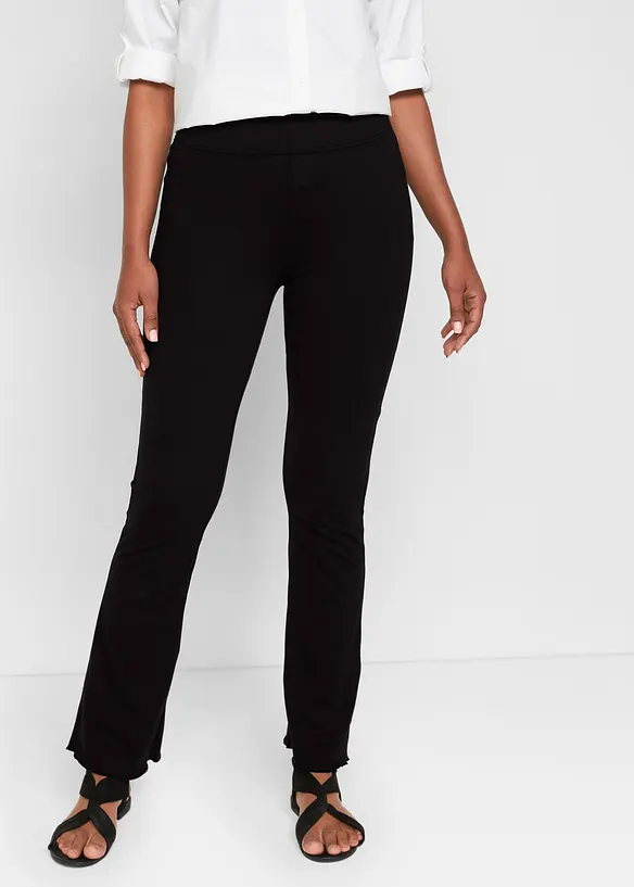 Lot de 2 leggings évasés en coton mélangé, bonprix