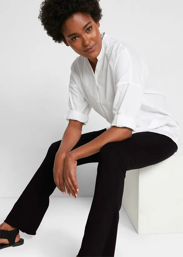 Lot de 2 leggings évasés en coton mélangé, bonprix