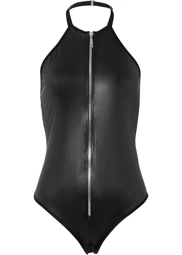 Body-string ouvert en wet look, bonprix