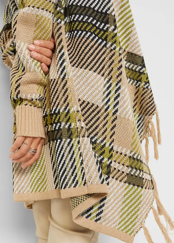 Longstrickjacke mit Fransen, bonprix