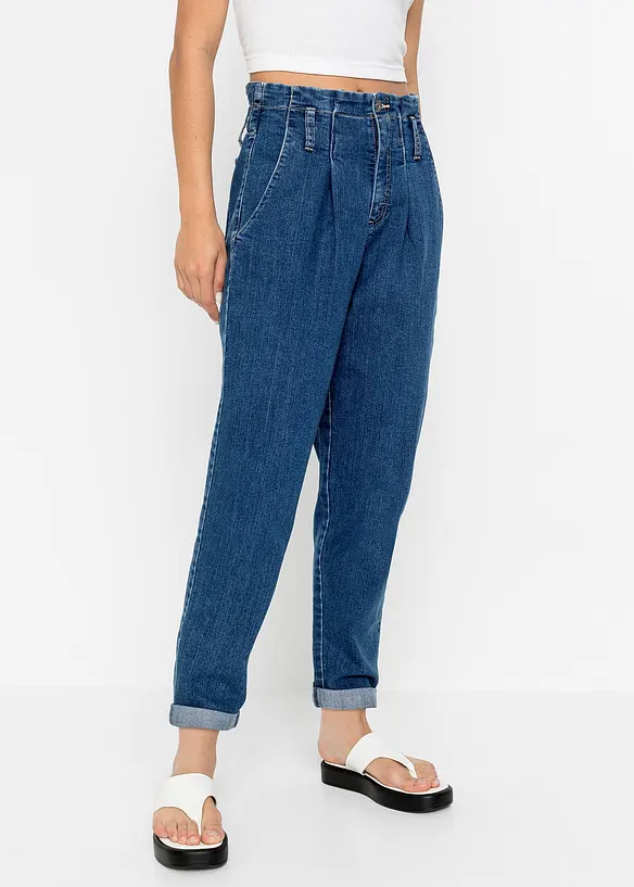 Jean mom extensible, taille haute, bonprix