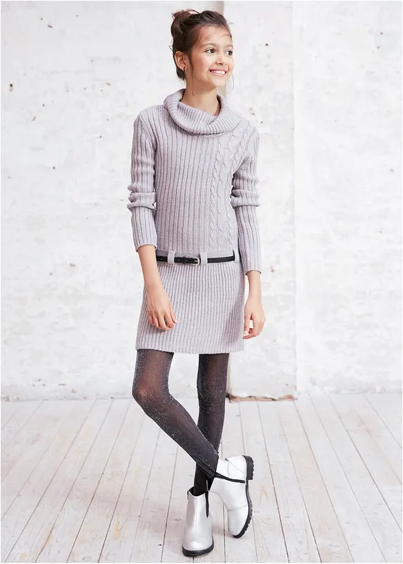 Robe en maille avec ceinture (ens. 2 pces), bonprix