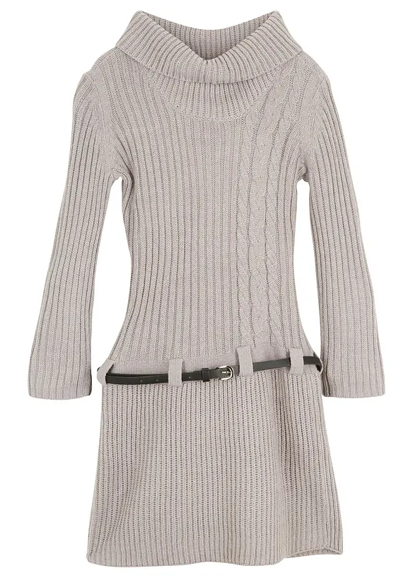Robe en maille avec ceinture (ens. 2 pces), bonprix