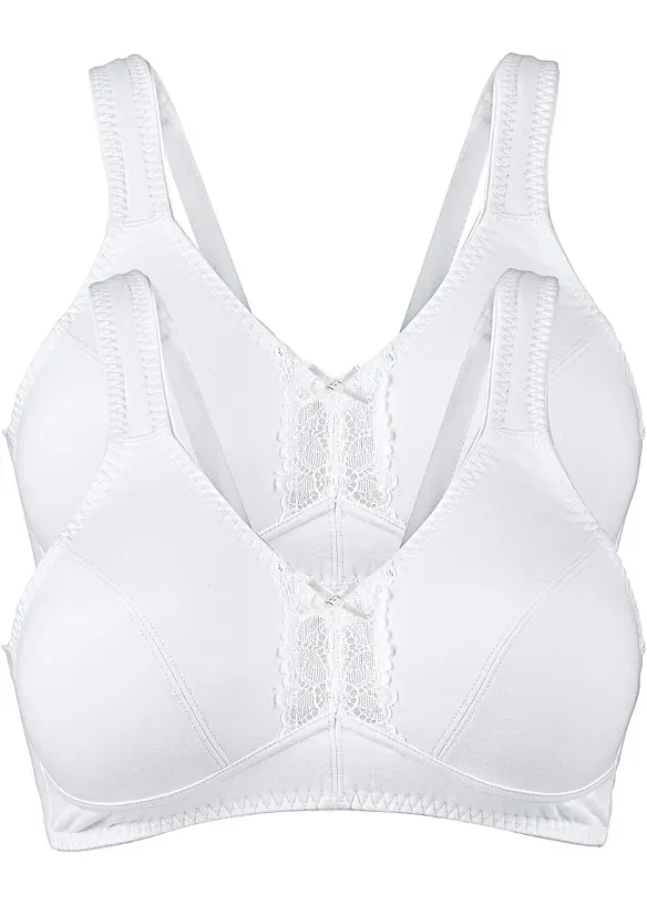 Lot de 2 soutiens-gorge coton sans armatures, bonprix