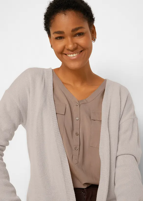 Gilet long en maille, bonprix
