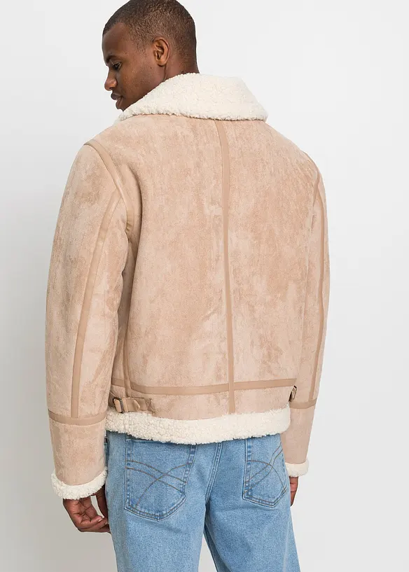 Blouson enduit doublé sherpa, bonprix