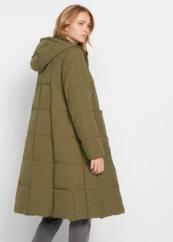 Manteau matelassé ample coupe trapèze avec capuche et poches plaquées, bpc bonprix collection