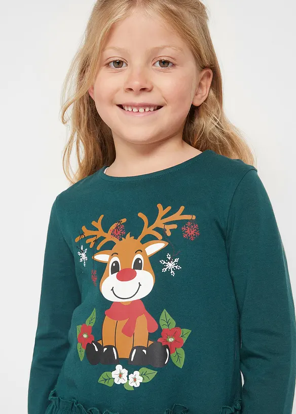 Jerseykleid + Puppenkleid aus reiner Bio-Baumwolle (2-tlg. Set), bonprix