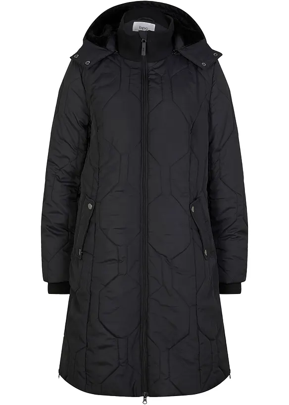 Manteau court et matelassé avec surpiqûres diamant et zips sur les côtés, bonprix