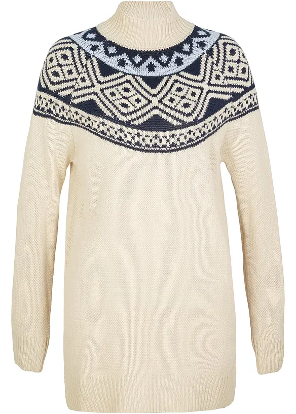 Pull norvégien avec fentes latérales, bonprix