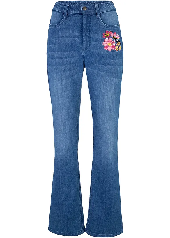 Jean bootcut, taille haute et élastiquée, bonprix