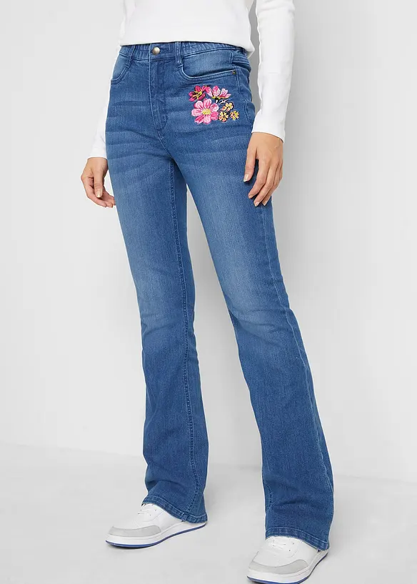 Jean bootcut, taille haute et élastiquée, bonprix