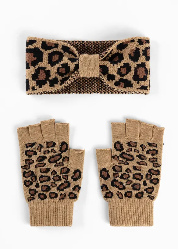 Bandeau cheveux et gants (ens. 3 pces), bonprix