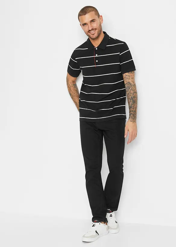 Lot de 2 polos en maille piquée, 100% coton, bonprix