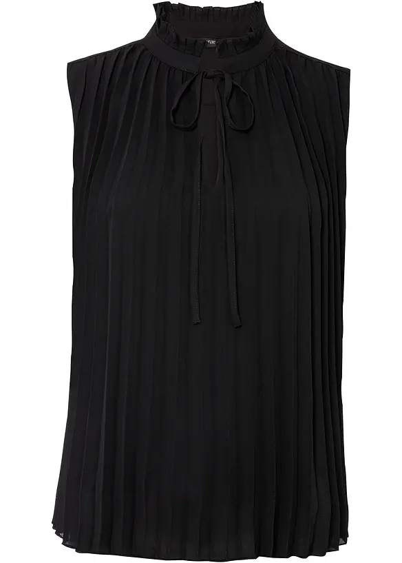 Blouse plissée sans manches, bonprix