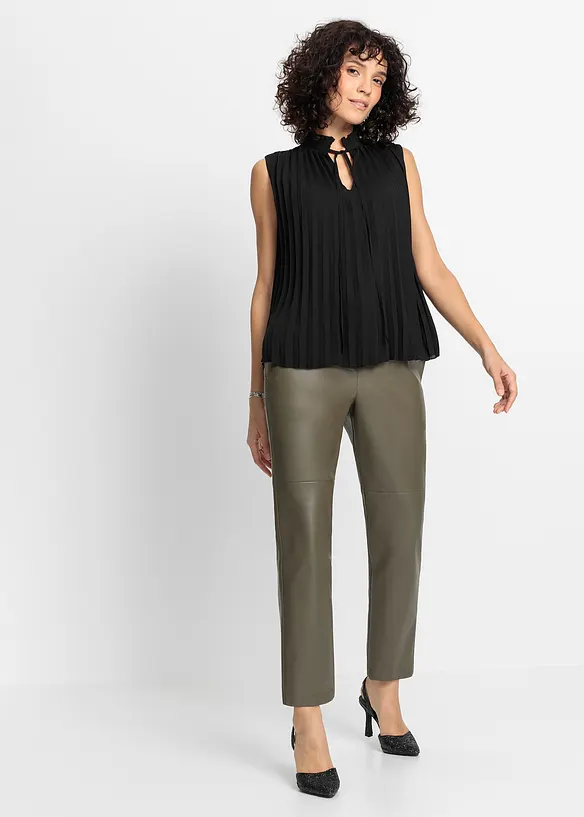 Blouse plissée sans manches, bonprix