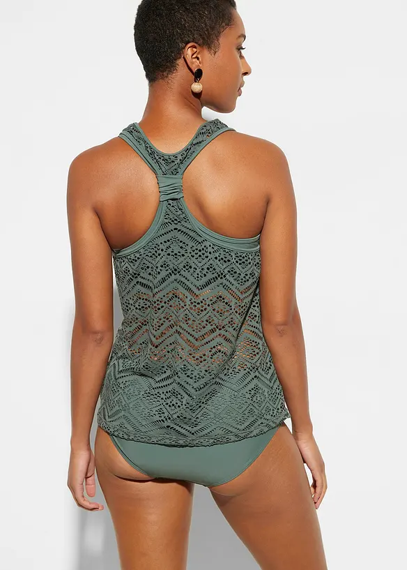 Tankini (ens. 2 pces) en dentelle, bonprix