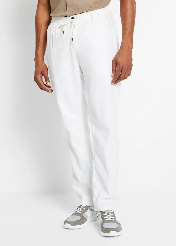 Pantalon jogger droit en lin mélangé, loose, bonprix
