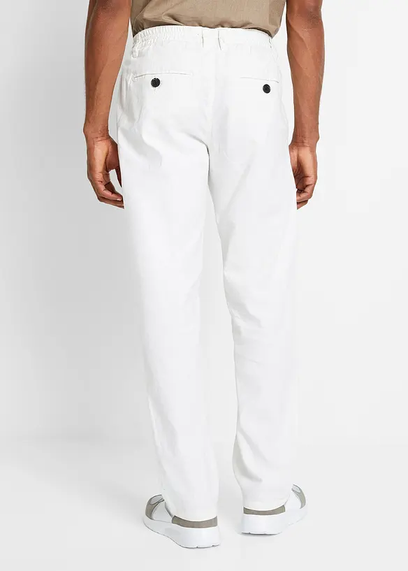 Pantalon jogger droit en lin mélangé, loose, bonprix
