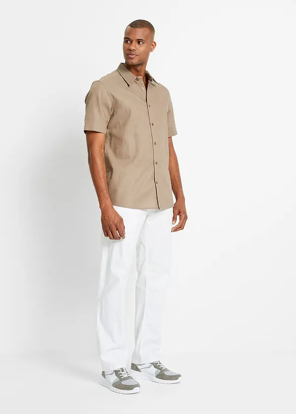 Pantalon jogger droit en lin mélangé, loose, bonprix