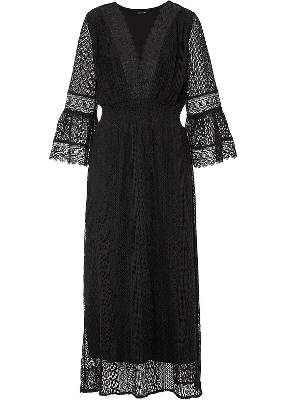 Robe longue aspect crochet, bonprix